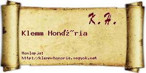 Klemm Honória névjegykártya
